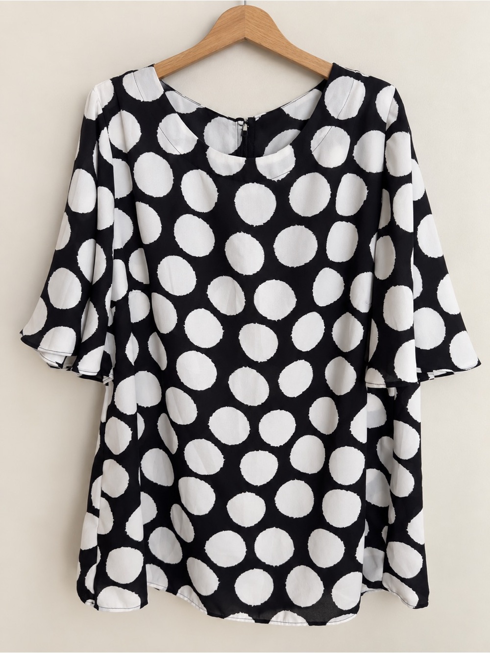 Ann Taylor Black & White Polka Dot Tunic